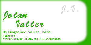jolan valler business card