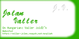 jolan valler business card